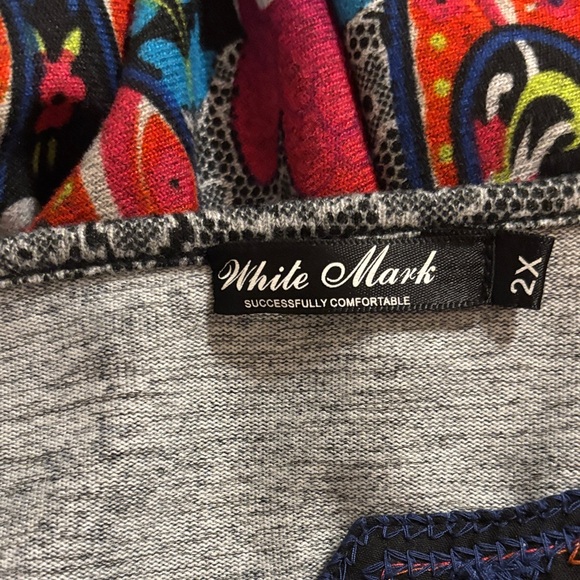 White Mark Black Multicolor Embroidered Midi Dress - Picture 6 of 8